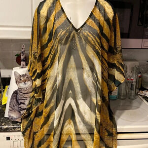 M women advance apparels casual animal print dolman sleeve free size top